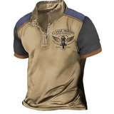 T-Shirt Uomo Stampa Vintage Moto con Zip