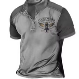 T-Shirt Uomo Stampa Vintage Moto con Zip