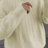 Maglione Donna a Righe con Collo Rotondo
