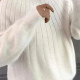 Maglione Donna a Righe con Collo Rotondo