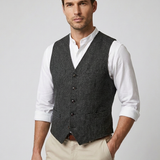 Gilet Uomo con Scollo a V e Bottoni