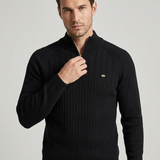 Maglione Uomo a Costine con Mezza Zip