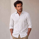 Camicia a maniche lunghe con colletto classico da uomo