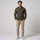 Overshirt con tasche sul petto e bottoni da uomo