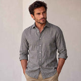 Camicia a maniche lunghe con colletto classico da uomo