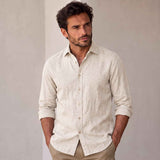 Camicia a maniche lunghe con colletto classico da uomo