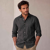 Camicia a maniche lunghe con colletto classico da uomo