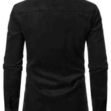 Camicia a maniche lunghe con dettagli a quadri a contrasto da uomo
