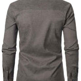 Camicia a maniche lunghe con dettagli a quadri a contrasto da uomo