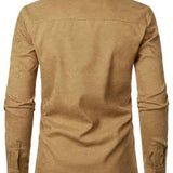 Camicia a maniche lunghe con dettagli a quadri a contrasto da uomo