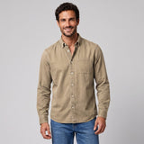 Camicia classica a bottoni con taschino e manica lunga da uomo