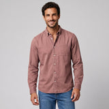 Camicia classica a bottoni con taschino e manica lunga da uomo