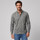 Camicia classica a bottoni con taschino e manica lunga da uomo