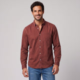 Camicia classica a bottoni con taschino e manica lunga da uomo