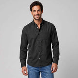 Camicia classica a bottoni con taschino e manica lunga da uomo
