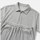 Set Estivo Uomo Polo Zip Testurizzato