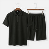 Set Estivo Uomo Polo Zip Testurizzato
