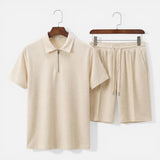 Set Estivo Uomo Polo Zip Testurizzato