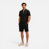 Set Estivo Uomo Polo Zip Testurizzato