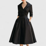 Vestito Midi Elegante con Sottile Luccichio