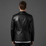 Blazer in Pelle da Uomo Taglio Slim