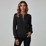 Maglione a treccia con zip al collo