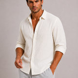 Riccardo – camicia in cotone strutturato vestibilità classica da uomo