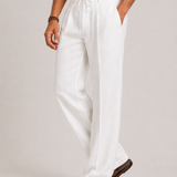 Andrea – pantaloni di lino a vita alta con coulisse da uomo