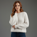 Maglione Donna a Righe con Collo Rotondo