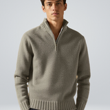Maglione Uomo in Misto Lana con Mezza Zip