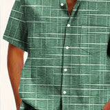 Camicia a Quadri e Righe dal Taglio Morbido