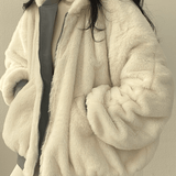 Giacca Bomber Teddy Reversibile con Cappuccio