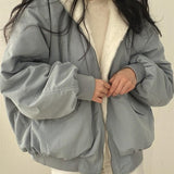 Giacca Bomber Teddy Reversibile con Cappuccio