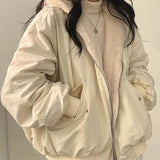 Giacca Bomber Teddy Reversibile con Cappuccio