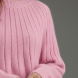 Maglione Donna a Righe con Collo Rotondo