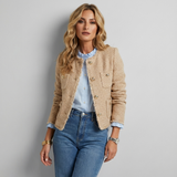 Giacca in Tweed Corta Leggermente Sagomata