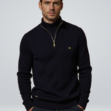 Maglione Uomo a Coste in Misto Lana con Zip
