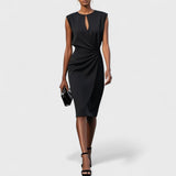 Abito Midi Incrociato dalla Silhouette Elegante