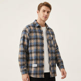 Overshirt a quadri con abbottonatura casual da uomo