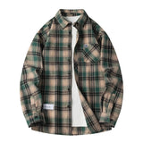 Overshirt a quadri con abbottonatura casual da uomo