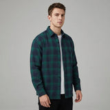 Overshirt a quadri con abbottonatura casual da uomo