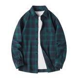 Overshirt a quadri con abbottonatura casual da uomo