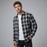 Overshirt a quadri con abbottonatura casual da uomo