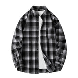 Overshirt a quadri con abbottonatura casual da uomo