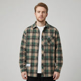 Overshirt a quadri con abbottonatura casual da uomo