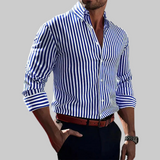 Camicia a Righe Verticali dal Taglio Aderente