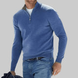 Maglione uomo leggero con zip a quarto