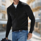 Maglione uomo leggero con zip a quarto