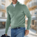 Maglione uomo leggero con zip a quarto