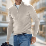 Maglione uomo leggero con zip a quarto